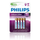 PHILIPS BATERIJA AAA - LITHIUM ULTRA BLISTER 4 KOS (LR3)