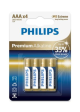 PHILIPS BATERIJA AAA - PREMIUM ALKALINE BLISTER 4 KOS (LR3)